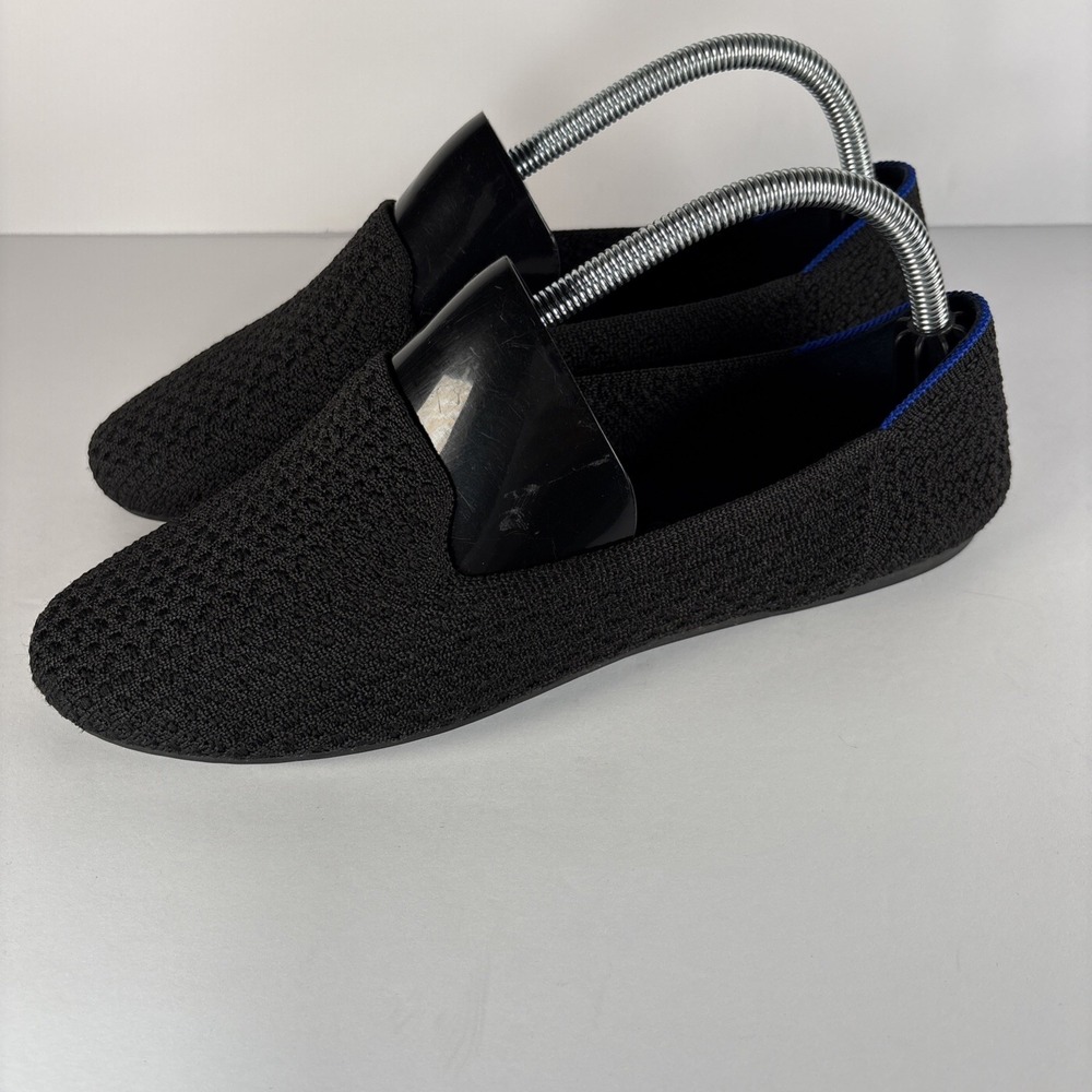 Rothys The Loafer Womens Size 10 Black Flats Slip On Comfort Round Tie